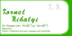 kornel mihalyi business card